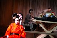Nathalie Dinter (Die Japanische Nachtigall), Ruri Ando (Die Nachtigall), Anne Schuldt (Die Tödin), Orhan Yildiz (Der Kaiser von China) © Karl-Bernd Karwasz